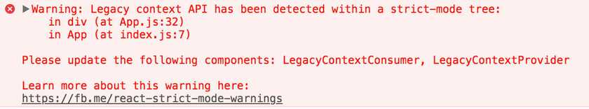 warn legacy context in strict mode